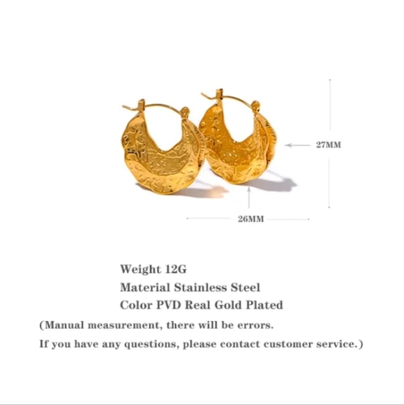 Gold Foil Hoop Earrings - Picture 11 of 11